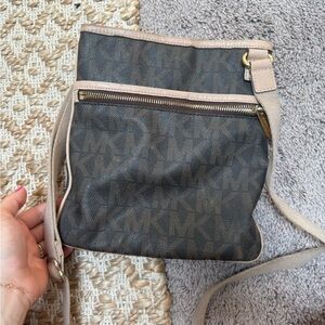 Michael Kors Tan and Gold Crossbody Bag